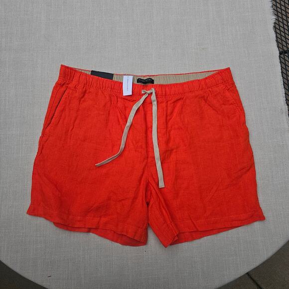 NWT Banana Republic 100% Linen Orage Shorts with Tan Drawstring XL - Picture 1 of 9